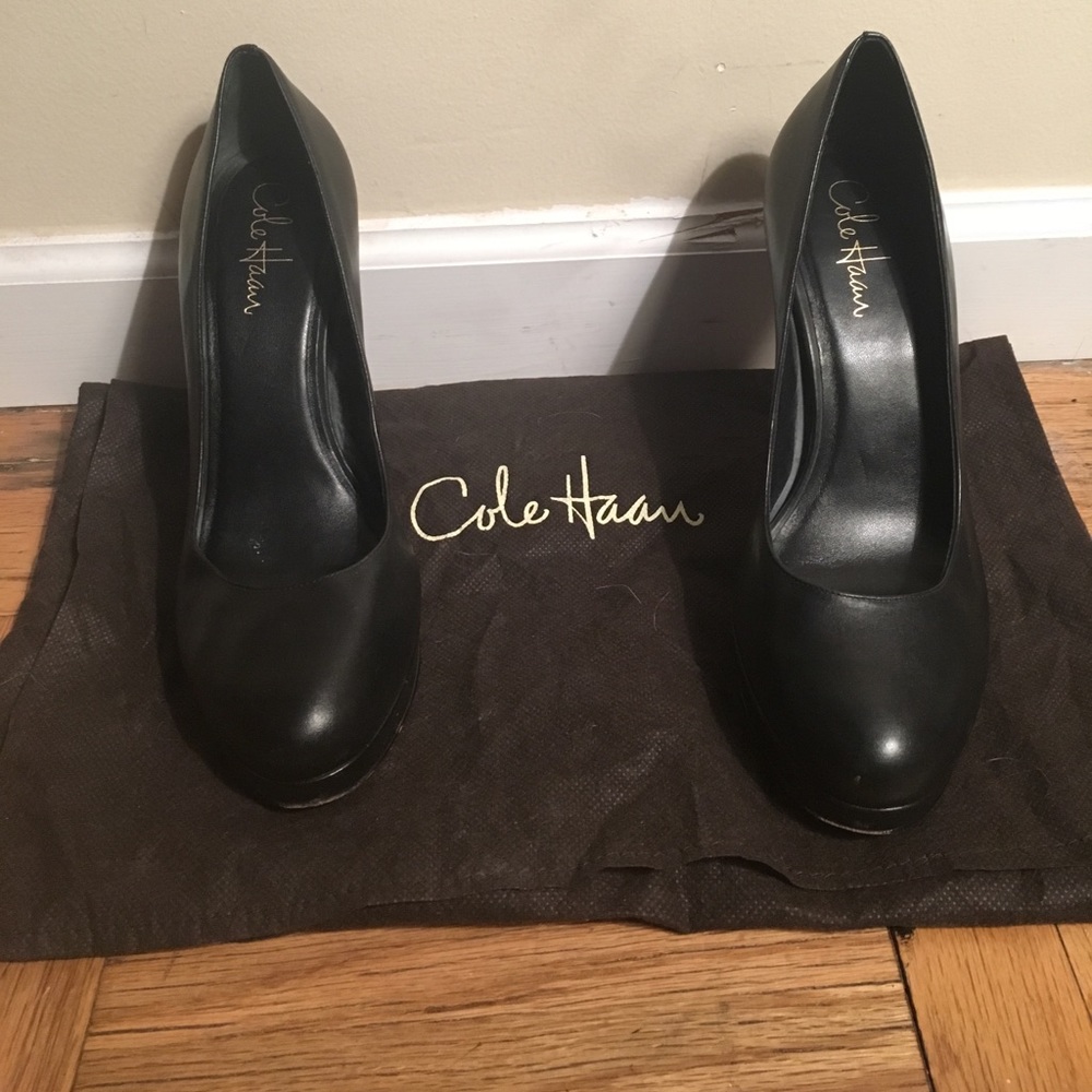 Cole Haan Nike Air platform black leather pumps US Size 9
